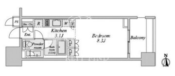 レジディア芝浦KAIGAN 303 間取り図