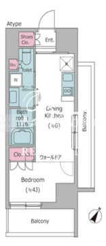 レジディア都立大 401 間取り図