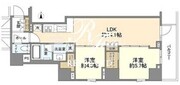 サンウッドフラッツ新宿四谷三丁目 801 間取り図