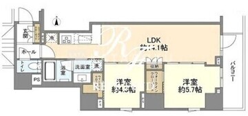 サンウッドフラッツ新宿四谷三丁目 801 間取り図