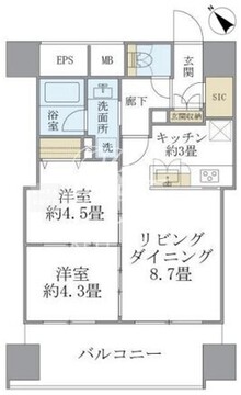 エミリブ東長崎 503 間取り図