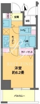 カスタリア新富町3 202 間取り図