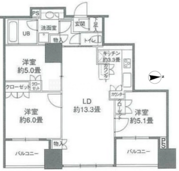 カスタリアタワー品川シーサイド 806 間取り図