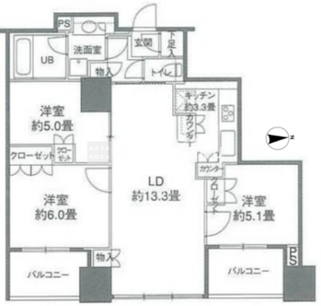 カスタリアタワー品川シーサイド 906 間取り図