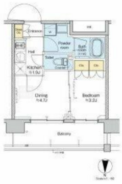プラウドフラット西蒲田 705 間取り図
