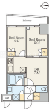 アリビス五反野 203 間取り図