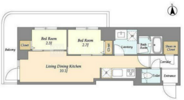 ドゥーエ尾久 301 間取り図