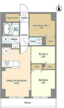 ドゥーエ尾久 802 間取り図