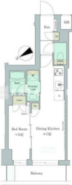 ブリリアイスト門前仲町 202 間取り図