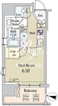 パークナードフィット新富町 201 間取り図