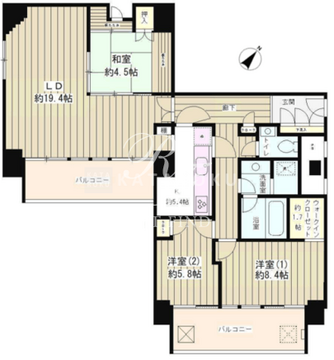 リバー＆タワー 1703 間取り図