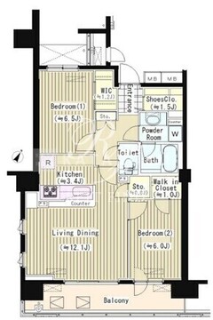 プライムアーバン東中野コート 813 間取り図