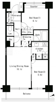 パークアクシス文京ステージ 504 間取り図