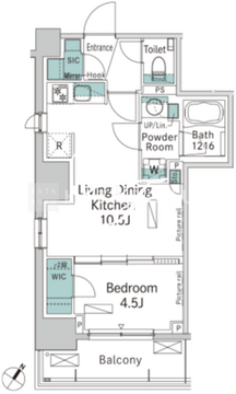 パークアクシス渋谷神山町 1103 間取り図