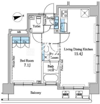 パークアクシス渋谷桜丘 1101 間取り図