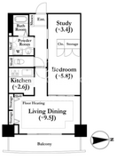河田町ガーデン 505 間取り図