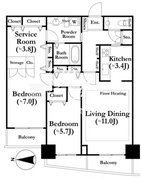 河田町ガーデン 313 間取り図