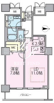 ロイヤルパークスタワー南千住 818 間取り図