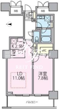 ロイヤルパークスタワー南千住 1802 間取り図