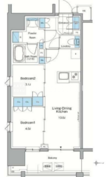ルフォンプログレ赤羽マークス 303 間取り図