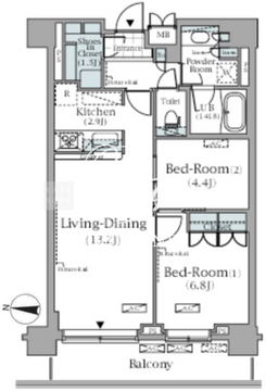 パークアクシス辰巳ステージ 809 間取り図