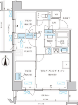 パークアクシス池袋イースト 302 間取り図