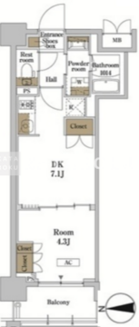  RJRプレシア蒲田 410 間取り図