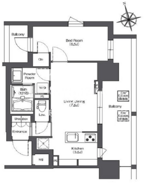 リーブルグラント西新宿 701 間取り図