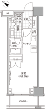 パークハビオ人形町 302 間取り図