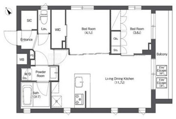 コンフォリア不動前 410 間取り図