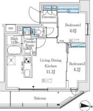 プライムブリス品川中延 602 間取り図