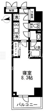 レジディア亀戸 805 間取り図