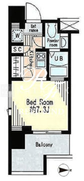 レジディア市谷薬王寺 608 間取り図