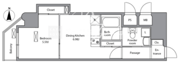 レジディア入谷 206 間取り図