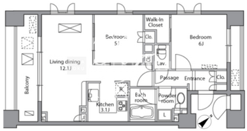 レジディア水道橋 1001 間取り図