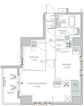 ワンルーフレジデンス中野 701 間取り図