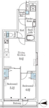ロスアルコス千駄木 208 間取り図