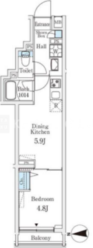 ロスアルコス千駄木 307 間取り図