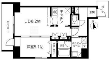 スカイコート蔵前2 201 間取り図