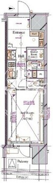 ブランシエスタ浅草蔵前 408 間取り図