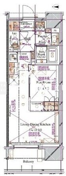 ブランシエスタ浅草蔵前 1102 間取り図