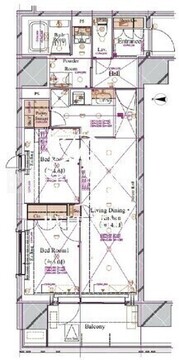 ブランシエスタ浅草蔵前 1404 間取り図