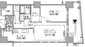 アクティ汐留 513 間取り図