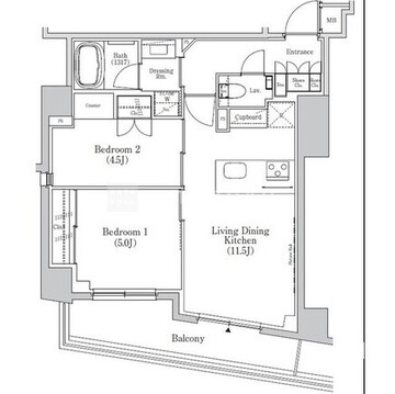 ザ・パークハビオSOHO市谷左内町 412 間取り図
