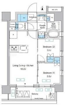 プレディアコート三軒茶屋 602 間取り図