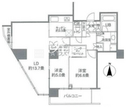 カスタリアタワー品川シーサイド 2302 間取り図