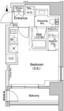 ザ・パークハビオ入谷 908 間取り図