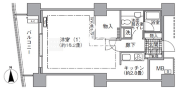 アクティ汐留 1213 間取り図