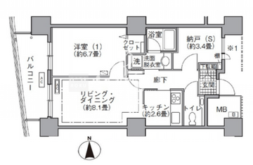 アクティ汐留 3806 間取り図