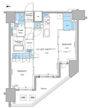 ルフォンプログレ田原町 1501 間取り図
